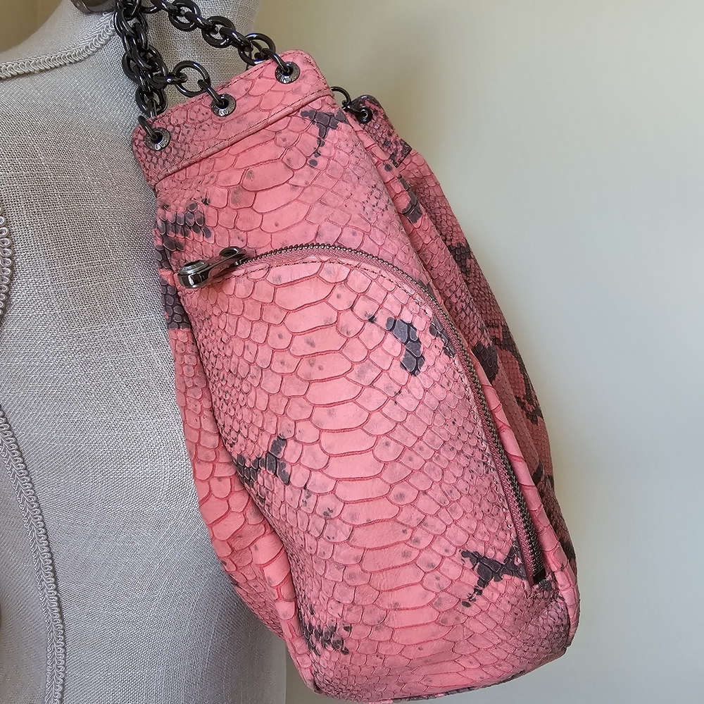 Henri Bendel Salmon snakeskin purse - Picture 2 of 7